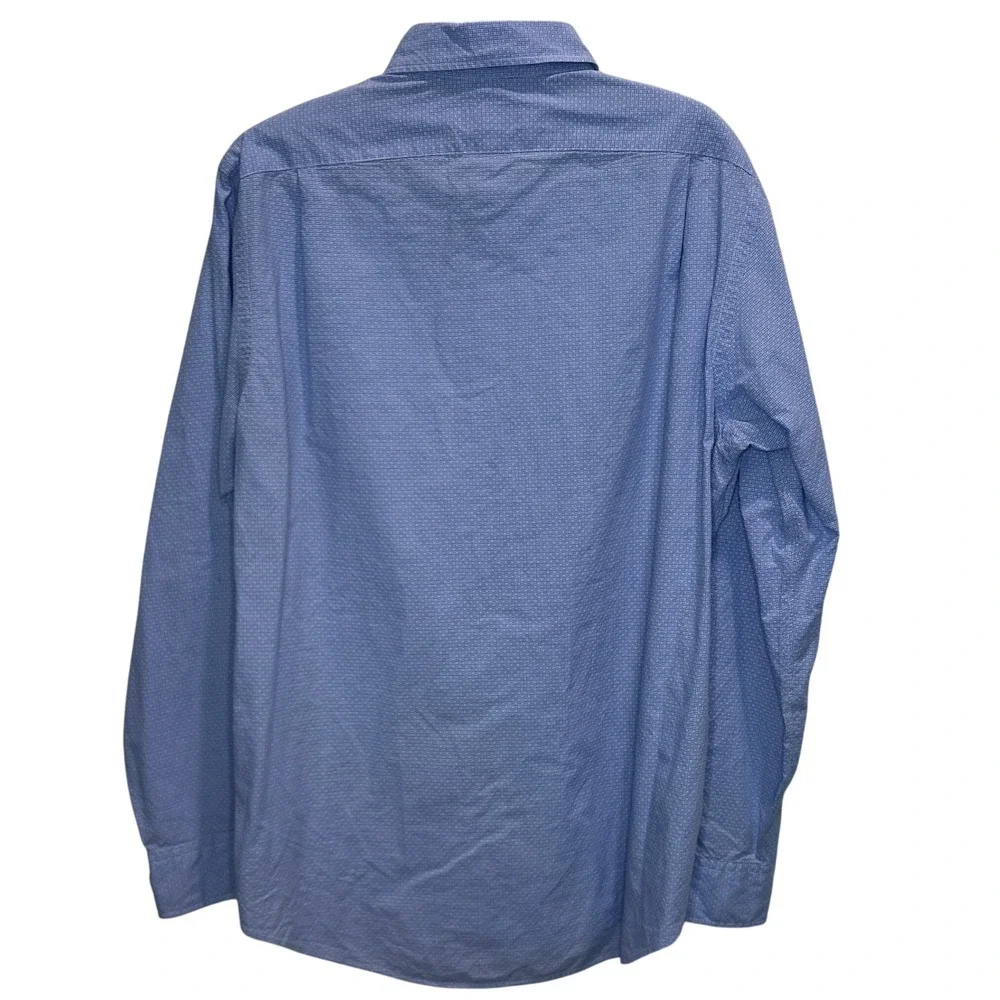 Polo Ralph Lauren Men's Blue Gingham Long Sleeve Dress‎ Shirt Size Large Cotton